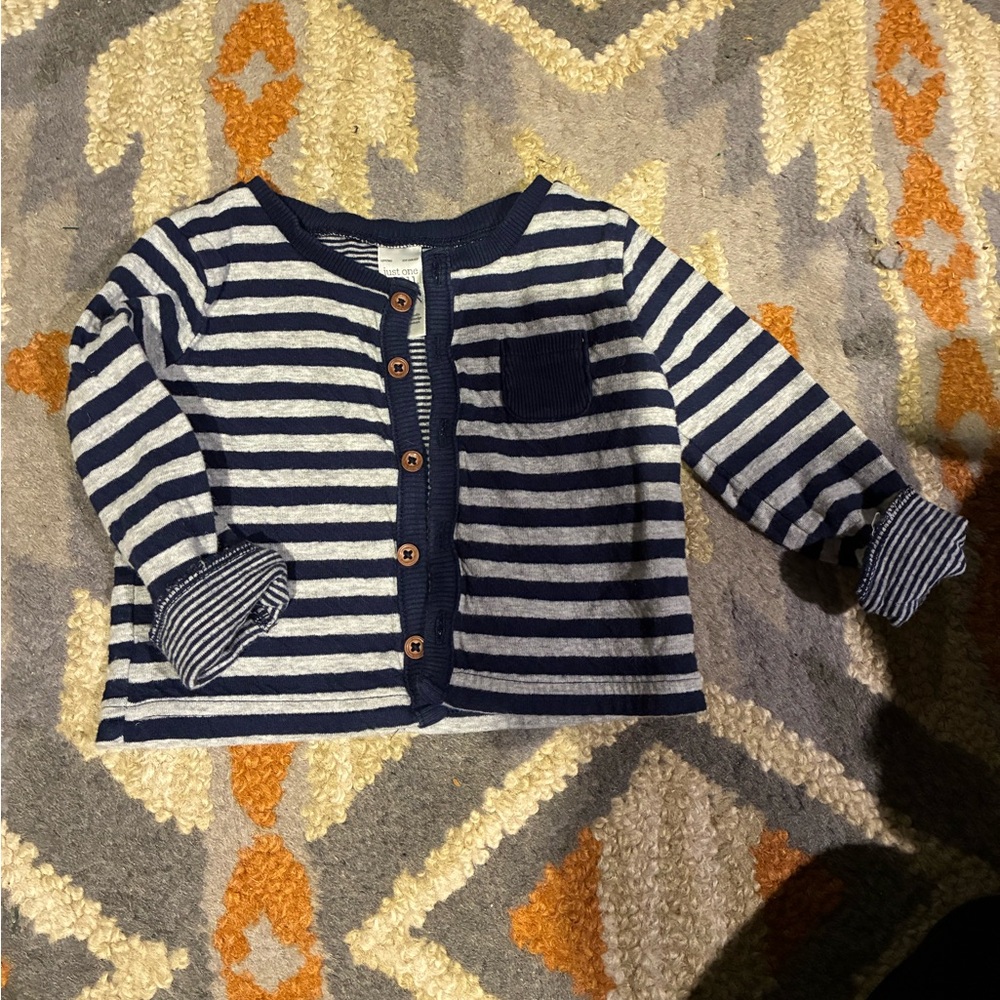 Blue stripe cardigan sweater 12 month